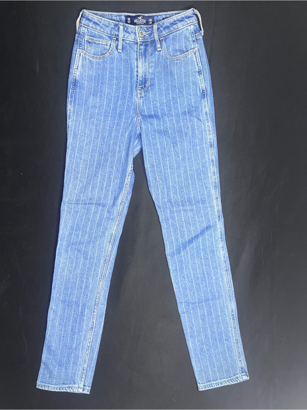 Hollister Pinstripe ultra high rise mom Jean Size 24